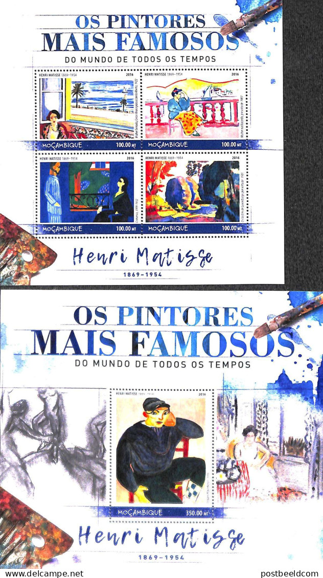 Mozambique 2016 Henri Matisse 2 S/s, Mint NH, Art - Modern Art (1850-present) - Paintings - Mozambique