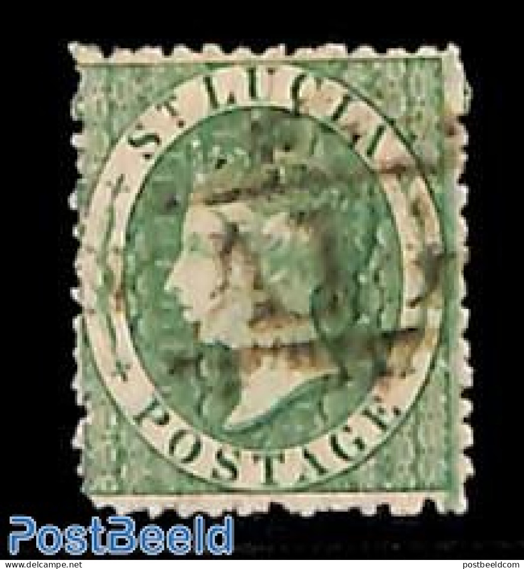 Saint Lucia 1863 6d, WM Crown-CC, Used, Used Stamps - St.Lucie (1979-...)