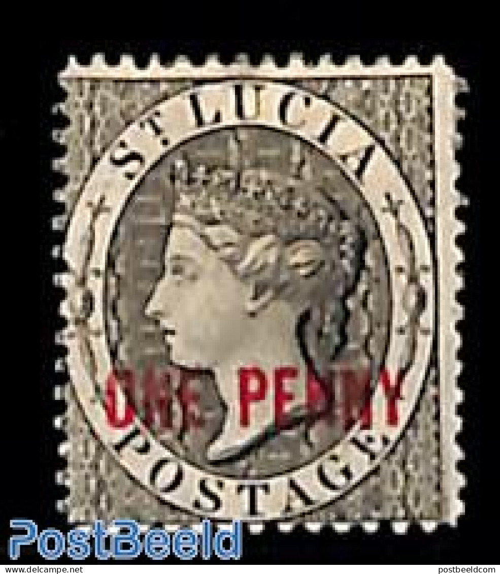 Saint Lucia 1884 ONE PENNY, Stamp Out Of Set, Unused (hinged) - St.Lucie (1979-...)