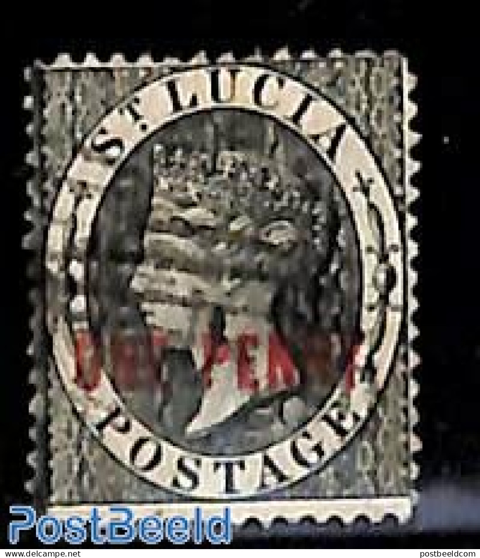 Saint Lucia 1884 ONE PENNY, Used, Used Stamps - St.Lucie (1979-...)