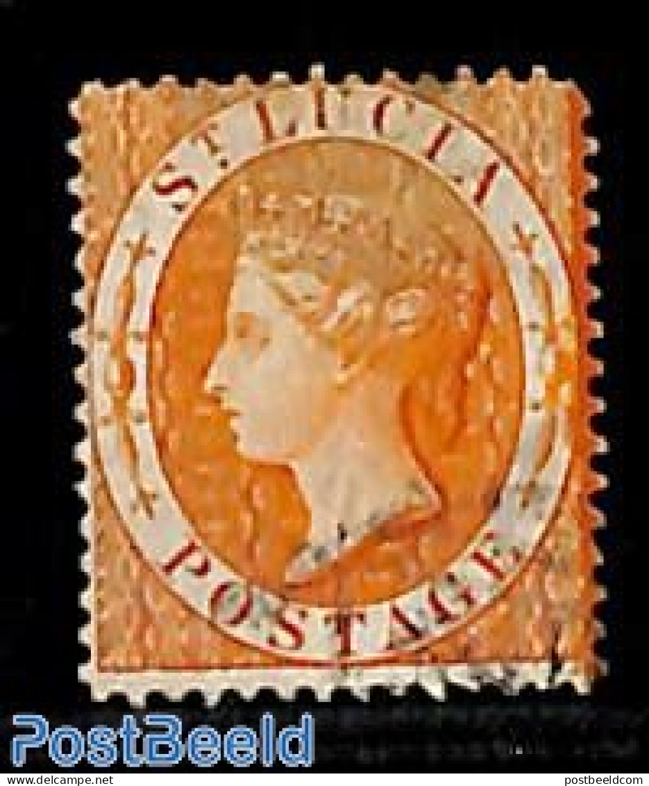 Saint Lucia 1864 1sh, Perf. 14, Used, Used Stamps - St.Lucia (1979-...)