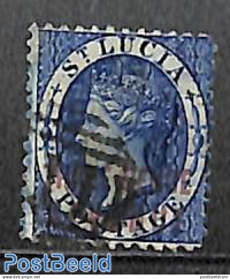 Saint Lucia 1882 THREE PENCE REVENUE, Perf. 12, Used, Used Stamps - St.Lucie (1979-...)