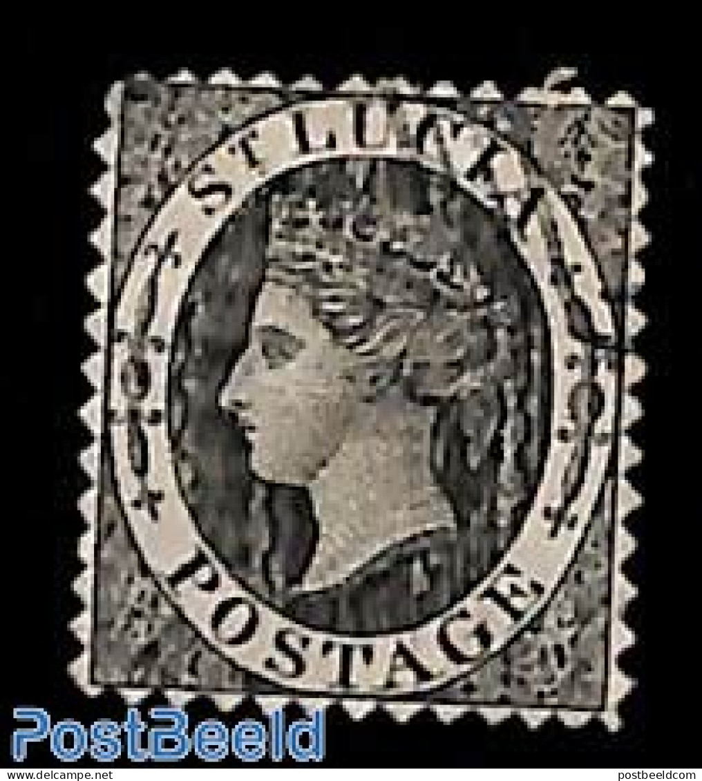 Saint Lucia 1864 1d, Perf. 12.5,  Used, Used Stamps - St.Lucie (1979-...)
