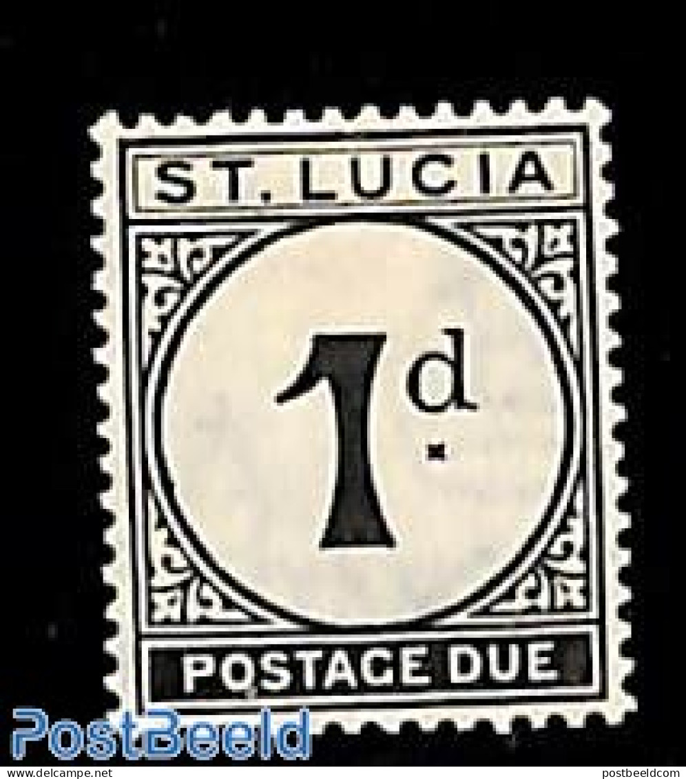 Saint Lucia 1933 Postage Due, 1d, Stamp Out Of Set, Unused (hinged) - St.Lucia (1979-...)