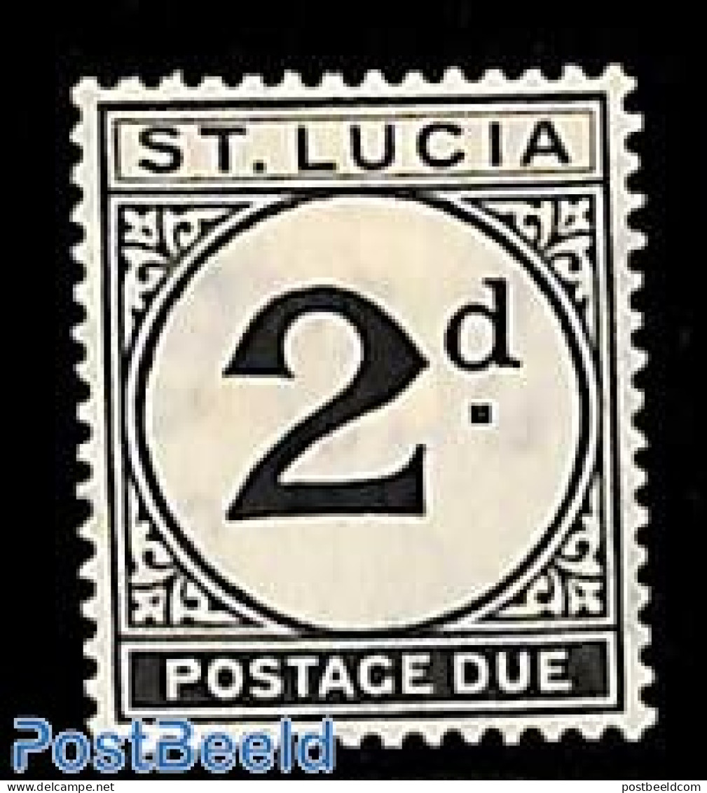 Saint Lucia 1933 Postage Due 2d, Stamp Out Of Set, Unused (hinged) - St.Lucia (1979-...)