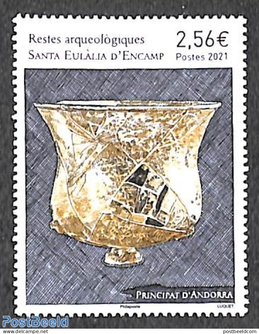 Andorra, French Post 2021 Archeology 1v, Mint NH, History - Archaeology - Art - Ceramics - Ungebraucht