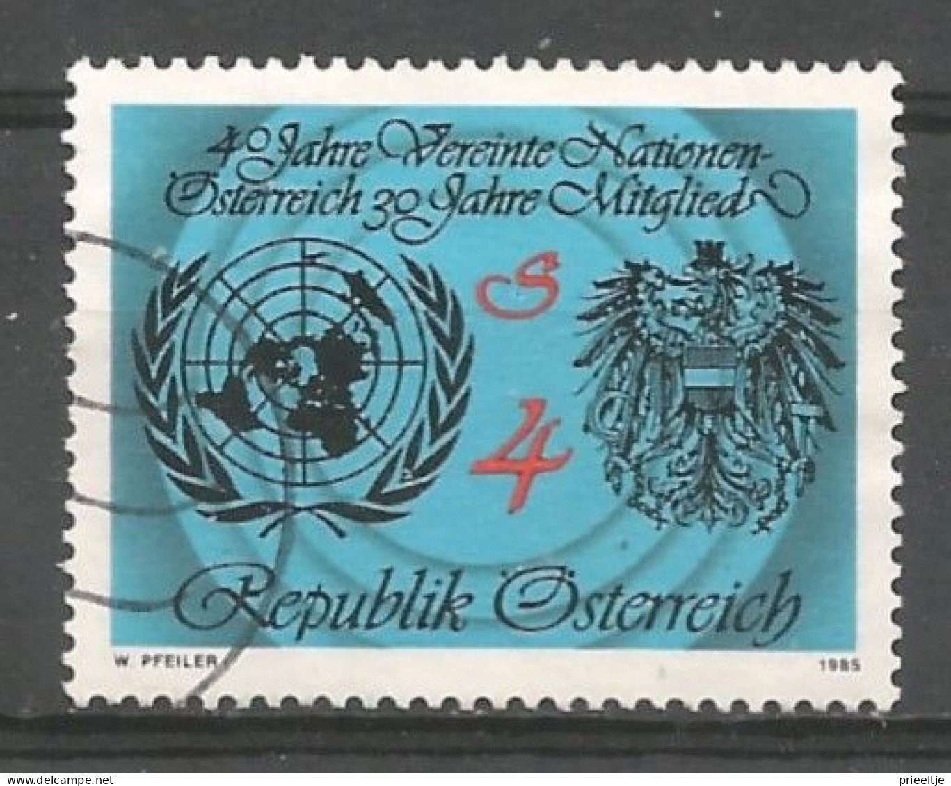 Austria - Oostenrijk 1985   U.N. 40th Anniv. Y.T. 1646   (0) - Usados