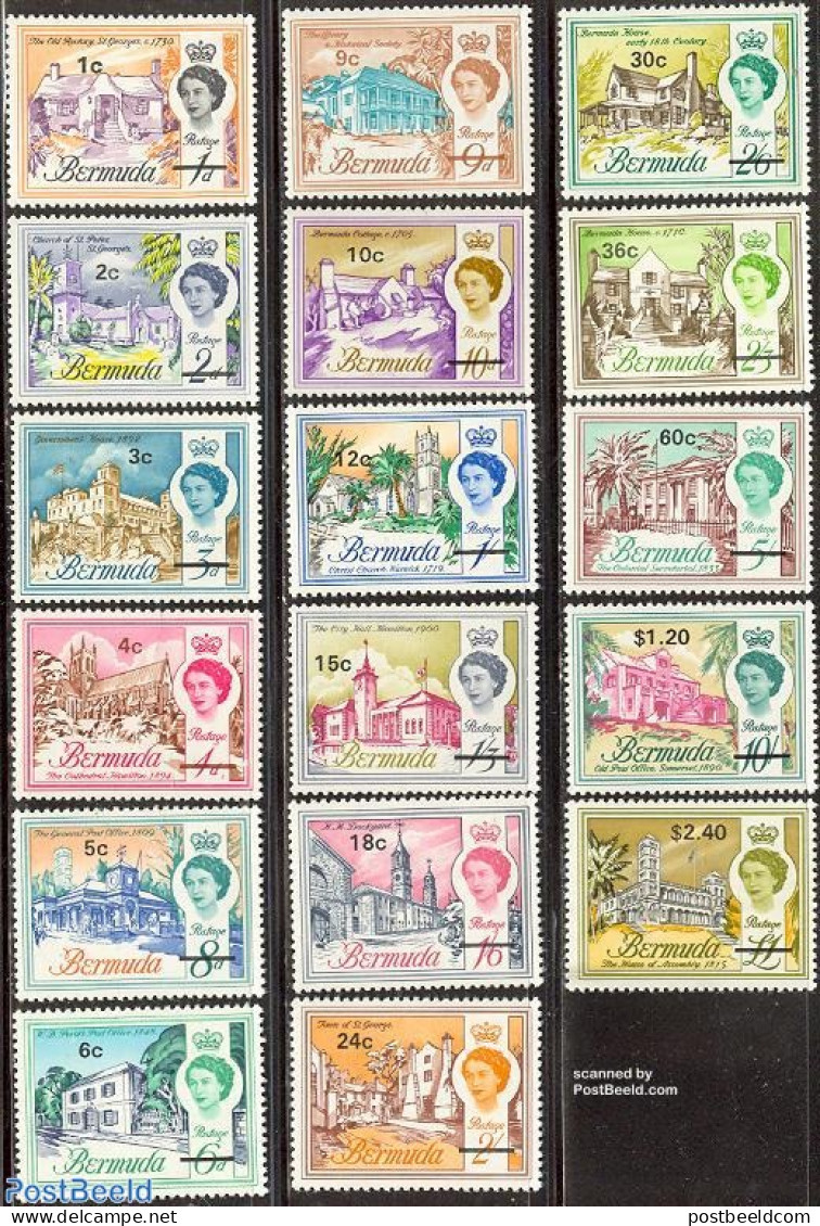 Bermuda 1970 Overprints 17v, Unused (hinged), Religion - Churches, Temples, Mosques, Synagogues - Art - Architecture - Kerken En Kathedralen