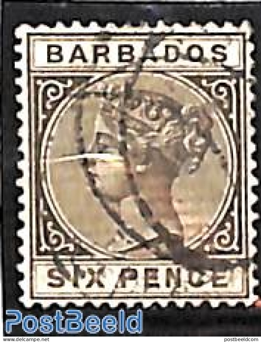 Barbados 1882 6d, Used, Used Stamps - Barbades (1966-...)