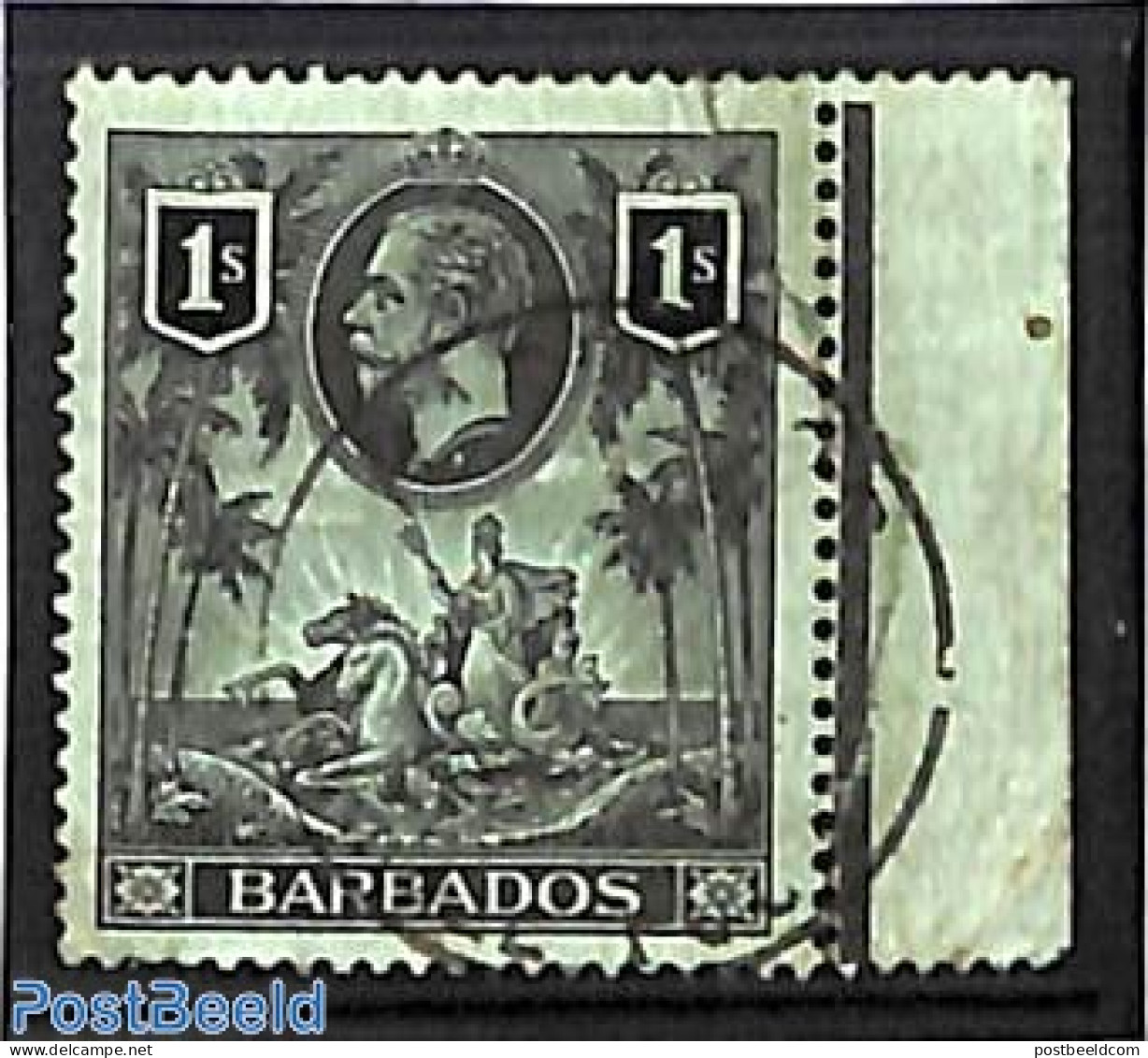 Barbados 1912 1sh, Used, Used Stamps, Nature - Horses - Barbades (1966-...)