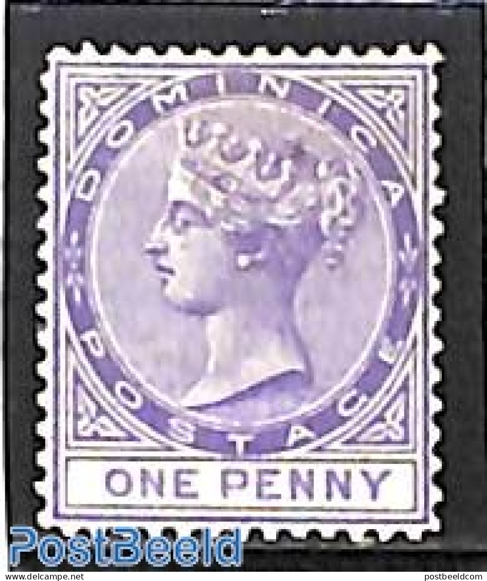 Dominica 1886 1d Violet, WM Crown-CA, Stamp Out Of Set, Unused (hinged) - Dominican Republic