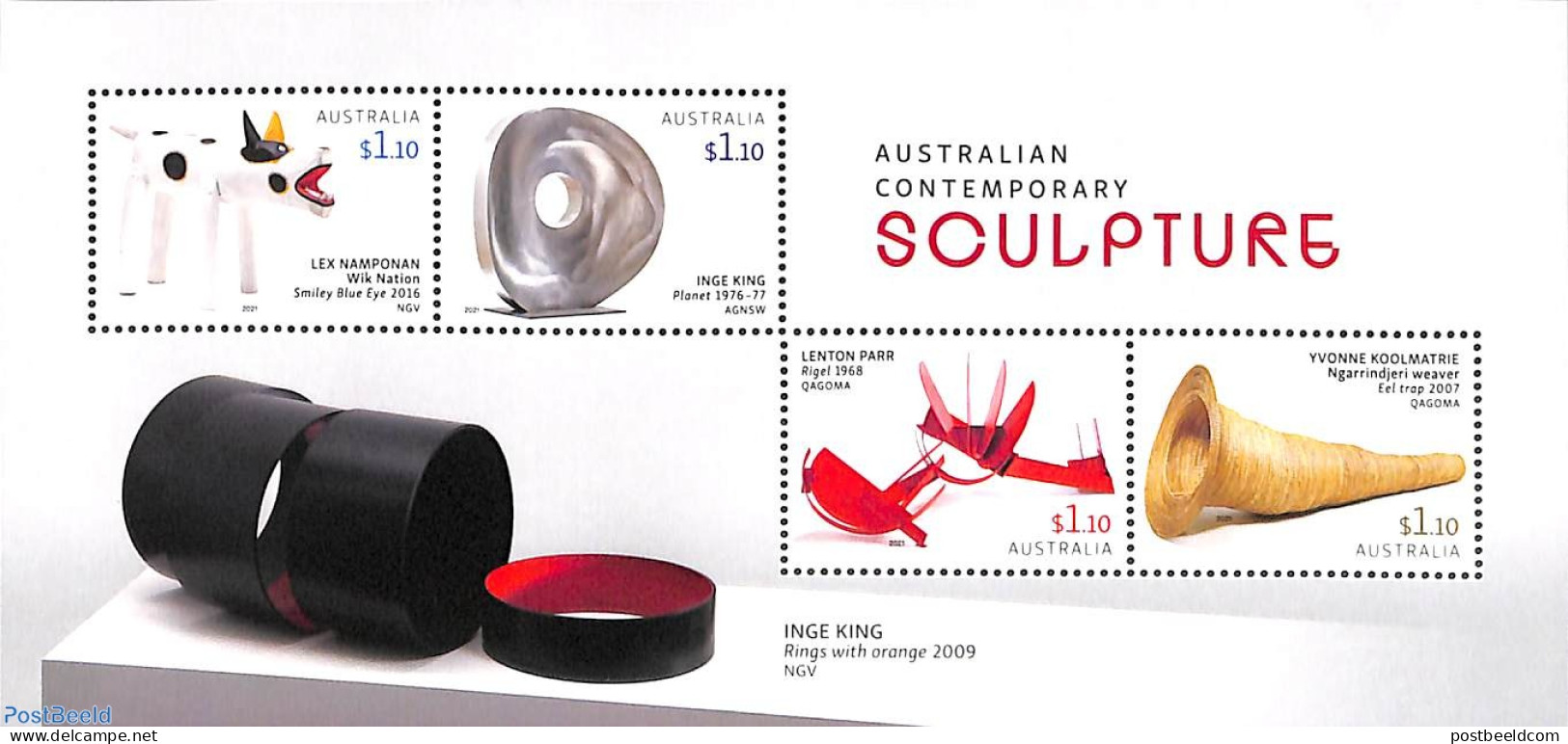 Australia 2021 Sculptures S/s, Mint NH, Art - Sculpture - Unused Stamps