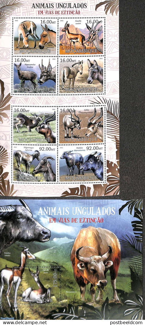 Mozambique 2012 Endangered Animals 2 S/s, Mint NH, Nature - Animals (others & Mixed) - Mozambique