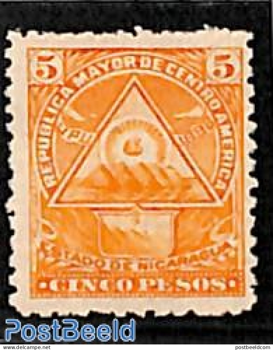 Nicaragua 1898 5p, Without WM, Stamp Out Of Set, Unused (hinged) - Nicaragua