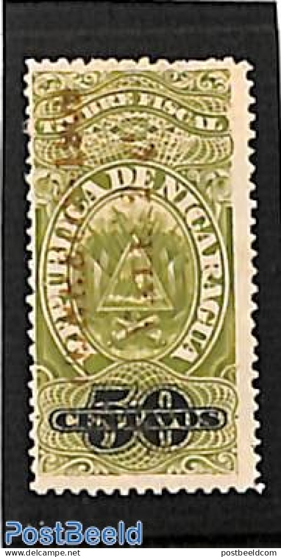 Nicaragua 1909 VALE 2c On 50c, Stamp Out Of Set, Unused (hinged) - Nicaragua