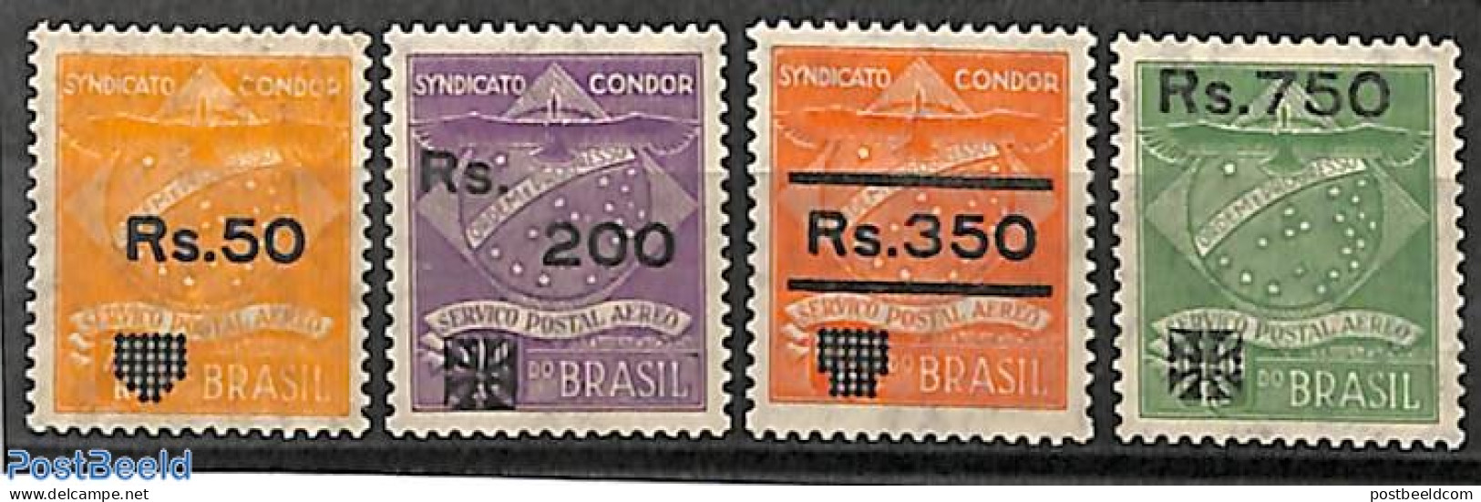Brazil 1930 Syndicato Condor, Overprints 4v, Mint NH, Nature - Birds - Nuovi