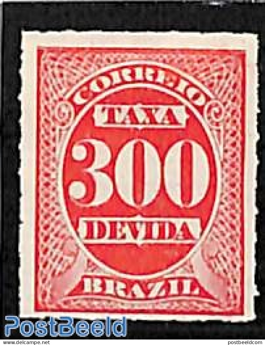Brazil 1890 Postage Due, 300R, Stamp Out Of Set, Unused (hinged) - Autres & Non Classés