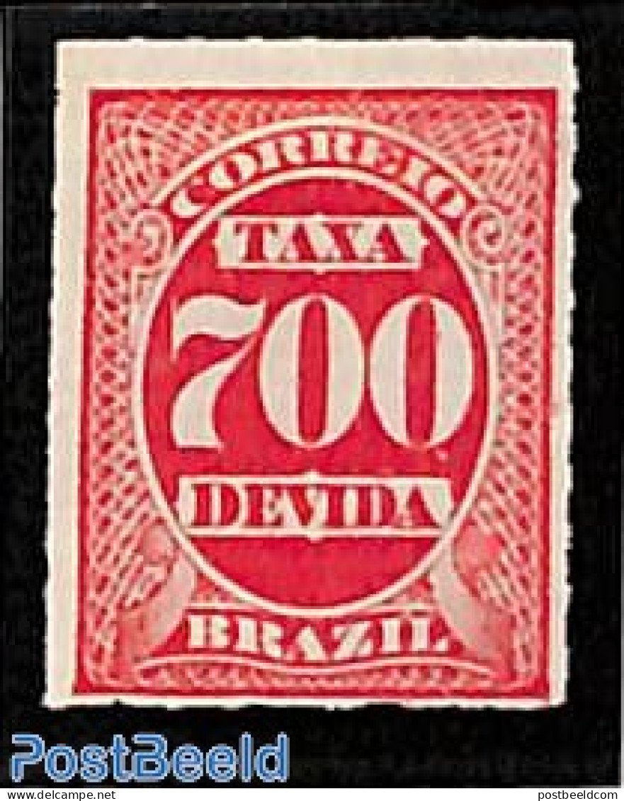 Brazil 1890 Postage Due, 700R, Stamp Out Of Set, Unused (hinged) - Autres & Non Classés