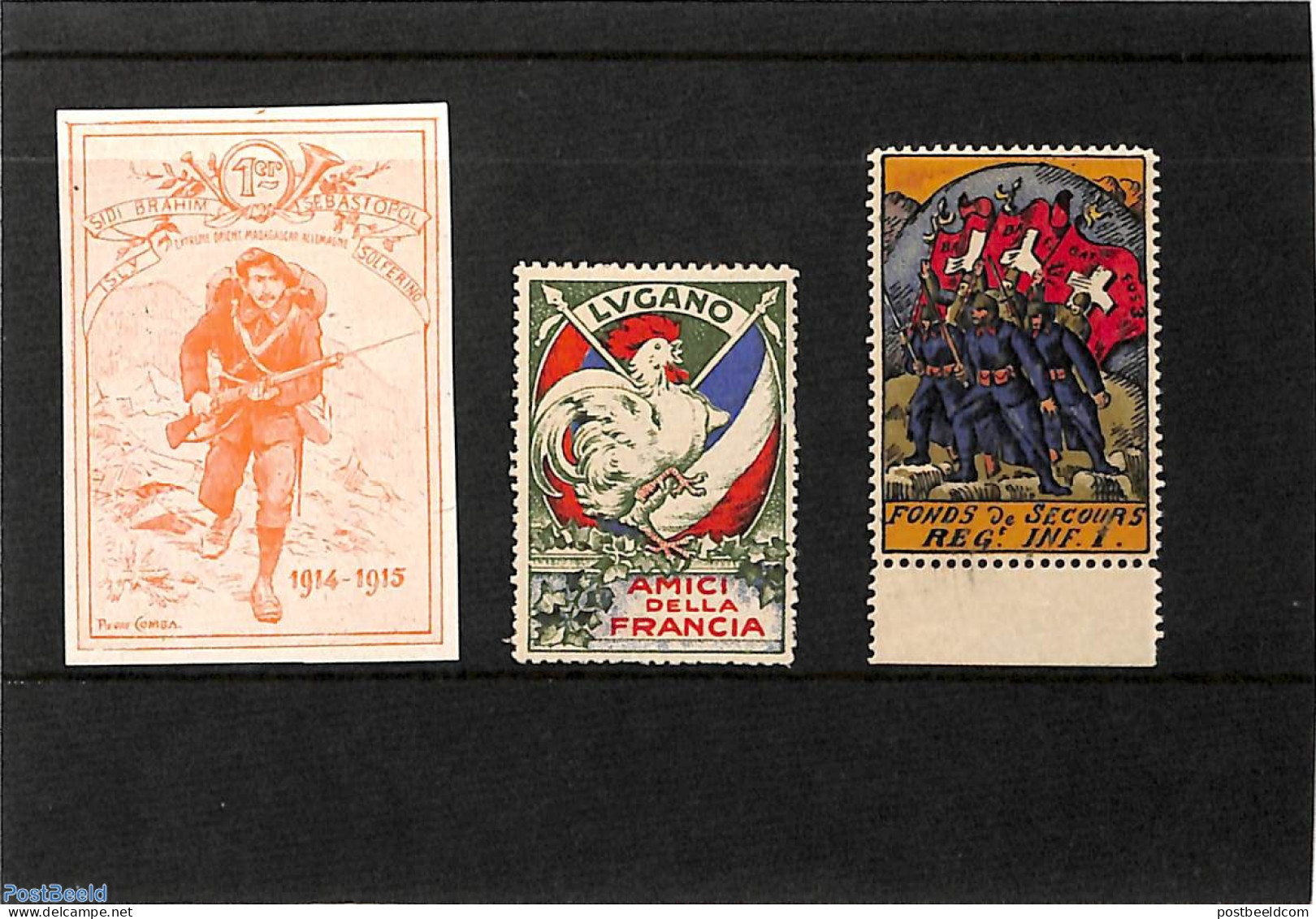 *Advertising Seals 1915 Lot With Seals, Military, Unused (hinged), History - Nature - Militarism - Poultry - Militaria