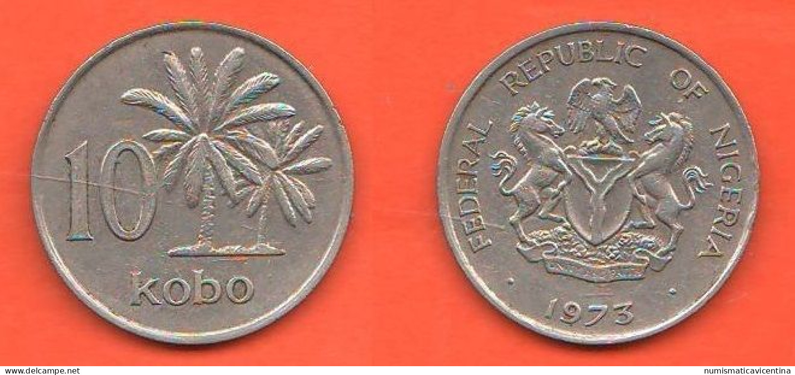 Nigeria 10 Kobo 1973 African States Nickel Coin C 8 - Nigeria