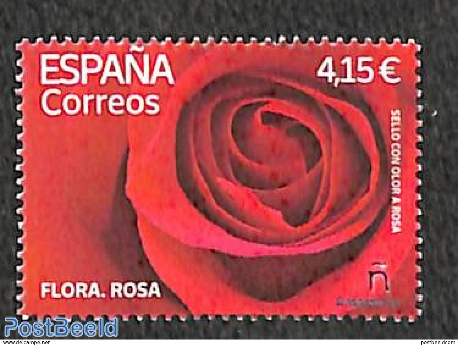 Spain 2021 Rose 1v, Scentic , Mint NH, Nature - Various - Flowers & Plants - Roses - Scented Stamps - Ongebruikt