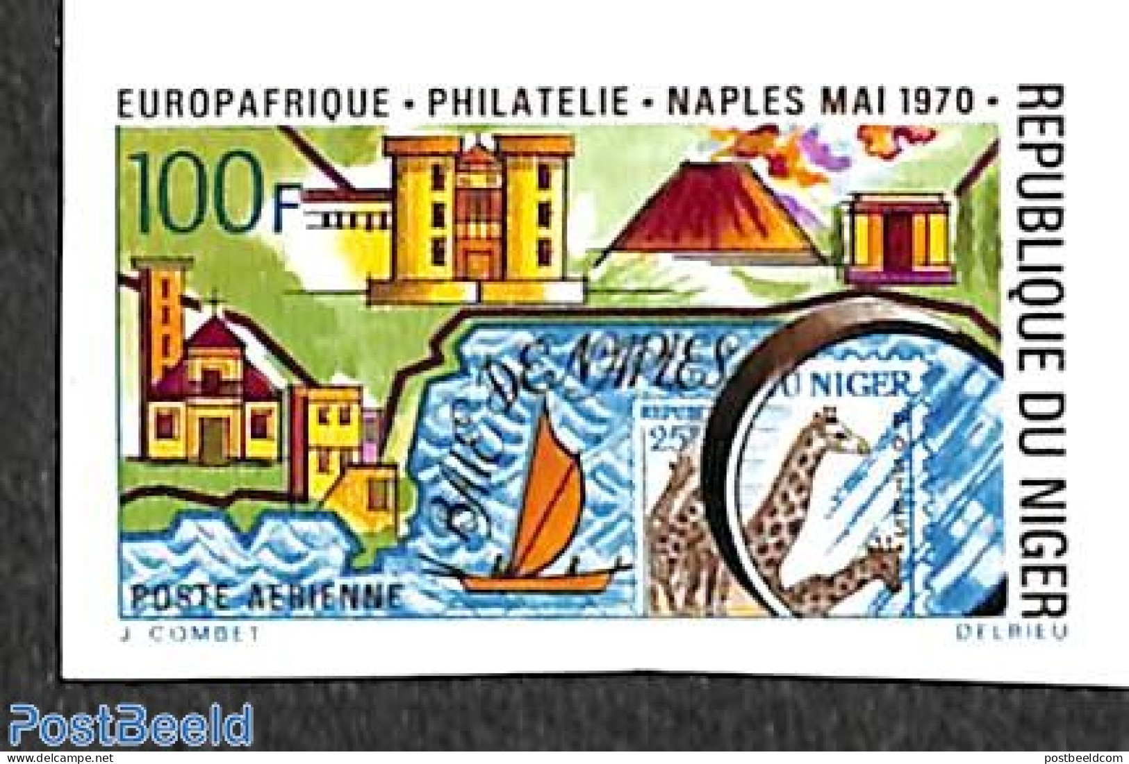 Niger 1970 Europafrique 1v, Imperforated, Mint NH, History - Nature - Transport - Afriqueeurope - Giraffe - Ships And .. - Autres & Non Classés