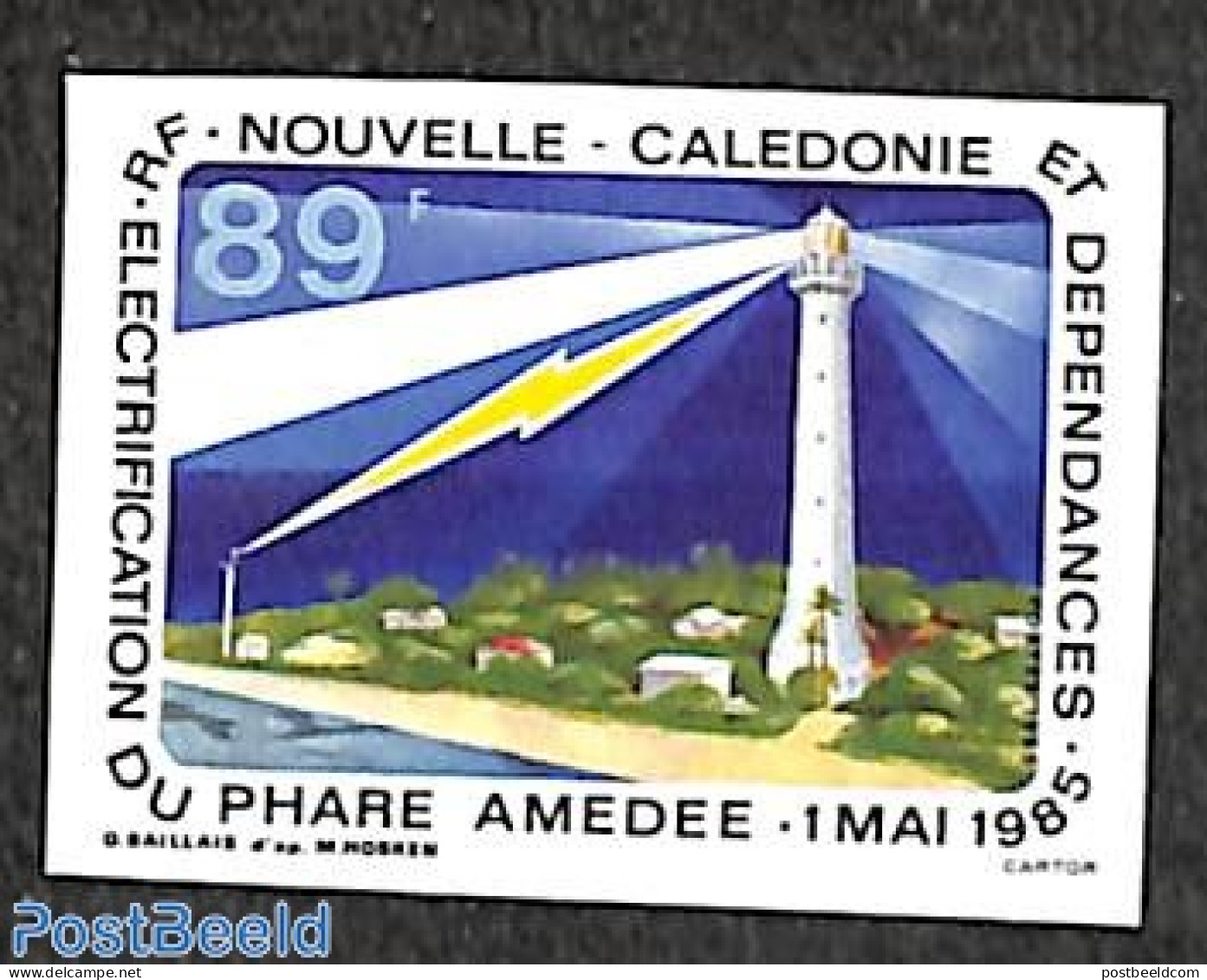 New Caledonia 1985 Amedee Lighthouse 1v, Imperforated, Mint NH, Various - Lighthouses & Safety At Sea - Nuevos
