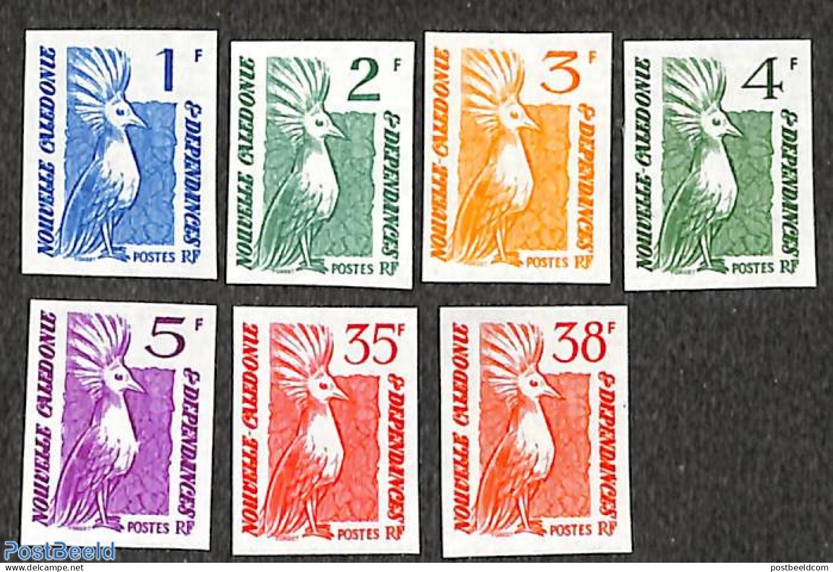 New Caledonia 1985 Definitives, Birds 7v, Imperforated, Mint NH, Nature - Birds - Unused Stamps