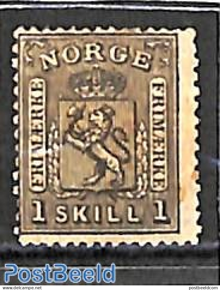 Norway 1867 1sk, Stamp Out Of Set, Unused (hinged) - Nuovi