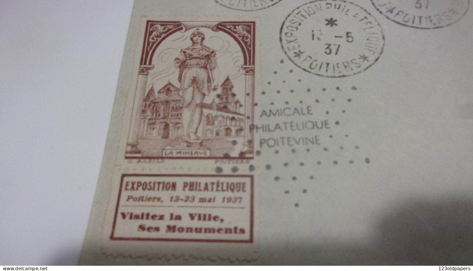 POITIERS 1937 AMICALE PHILATELISTE  LA MINERVE - Briefmarkenmessen