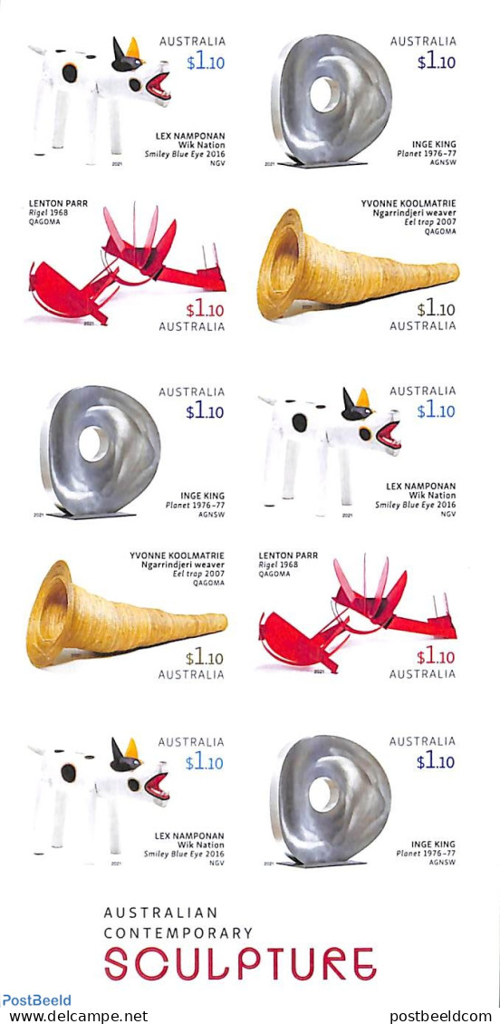 Australia 2021 Sculptures Booklet S-a, Mint NH, Stamp Booklets - Art - Sculpture - Ongebruikt