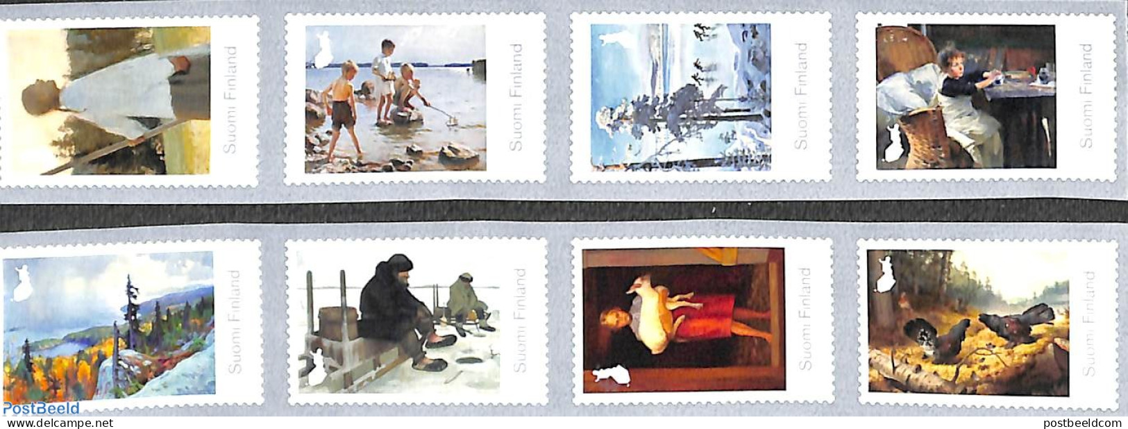 Finland 2021 Classic Paintings 8v S-a, Mint NH, Nature - Poultry - Art - Paintings - Unused Stamps
