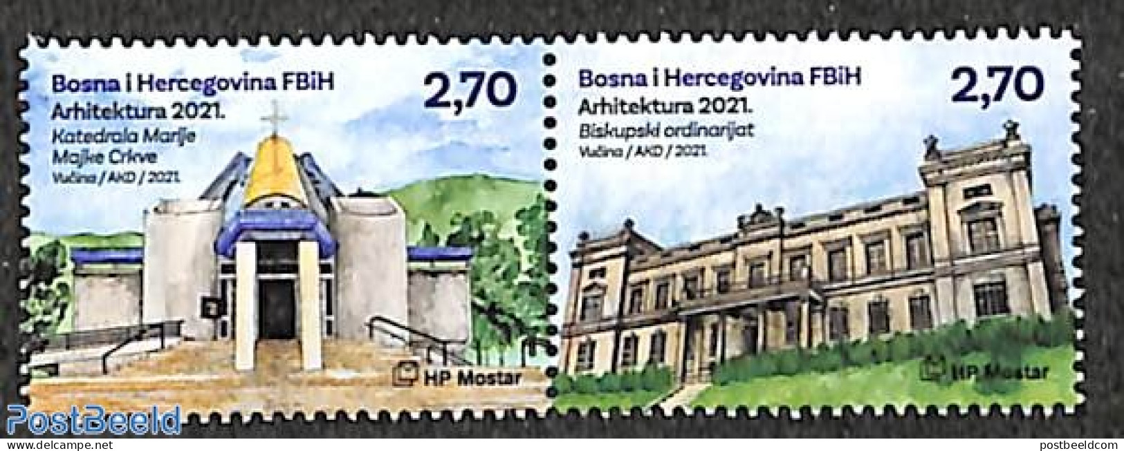 Bosnia Herzegovina - Croatic Adm. 2021 Architecture 2v [:], Mint NH - Bosnien-Herzegowina
