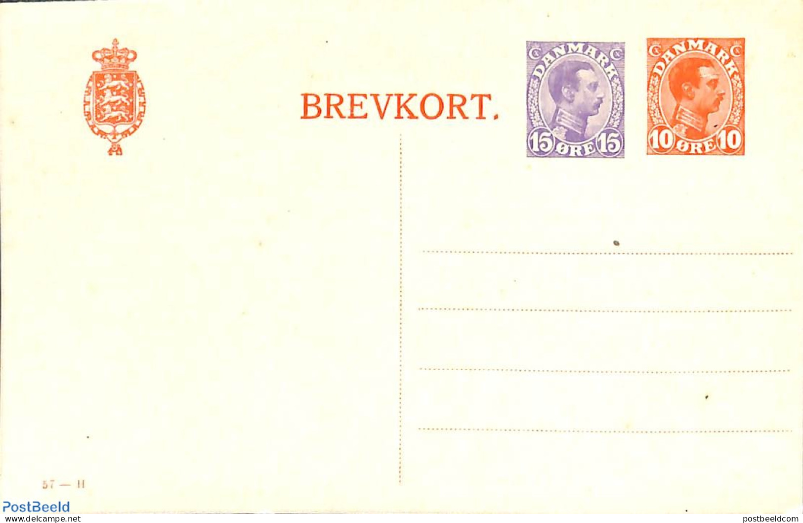 Denmark 1921 Postcard 15o Next To 10o, With Dividing Line, Unused Postal Stationary - Cartas & Documentos