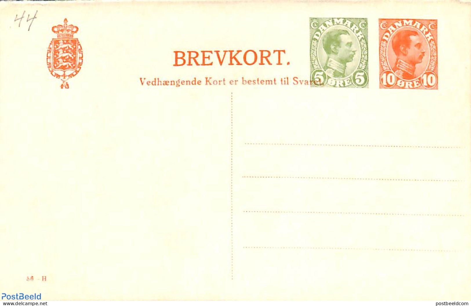 Denmark 1921 Reply Paid Postcard  5+10o/5+10o, Unused Postal Stationary - Briefe U. Dokumente