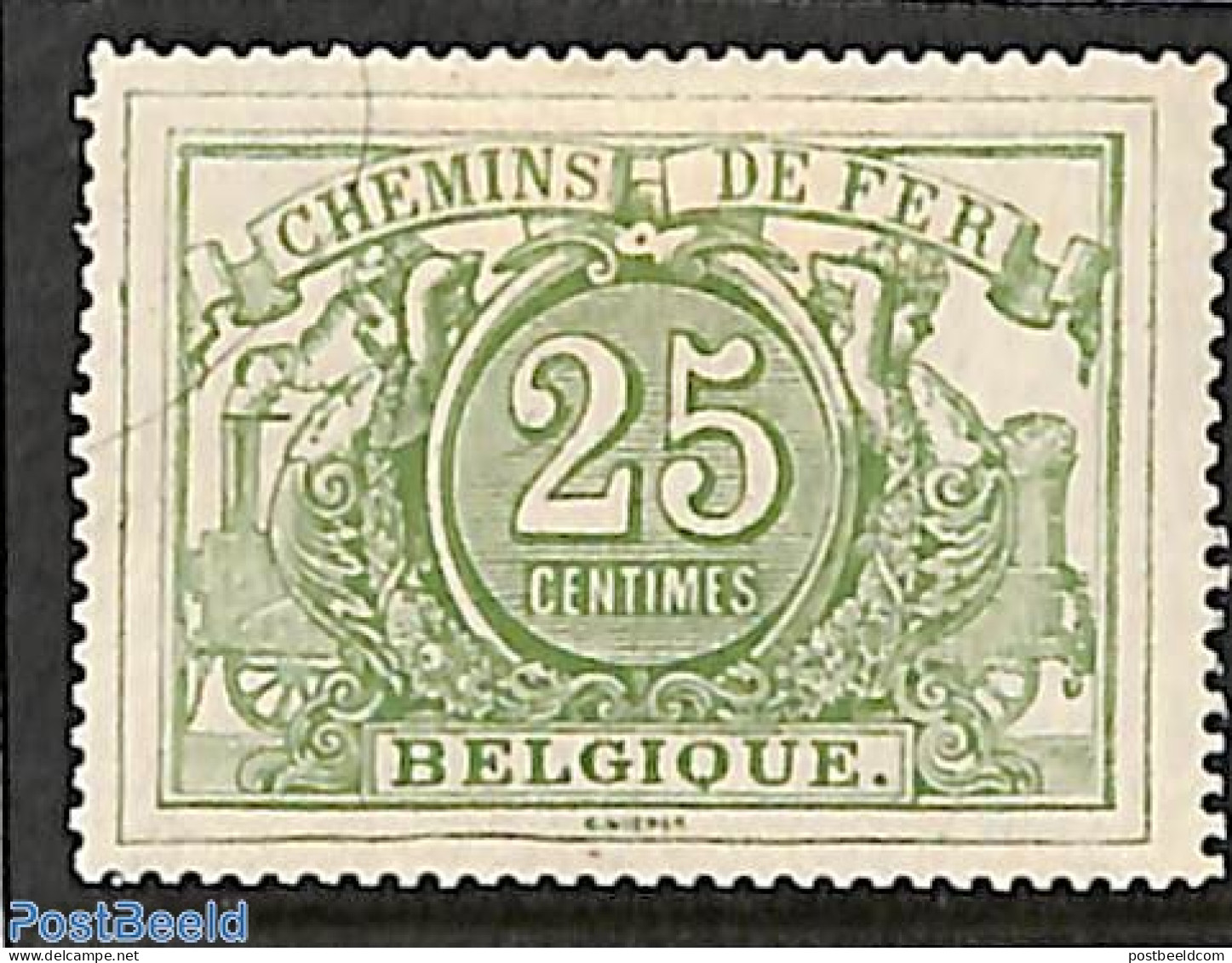 Belgium 1882 25c, Railway Stamp, Stamp Out Of Set, Unused (hinged) - Ongebruikt