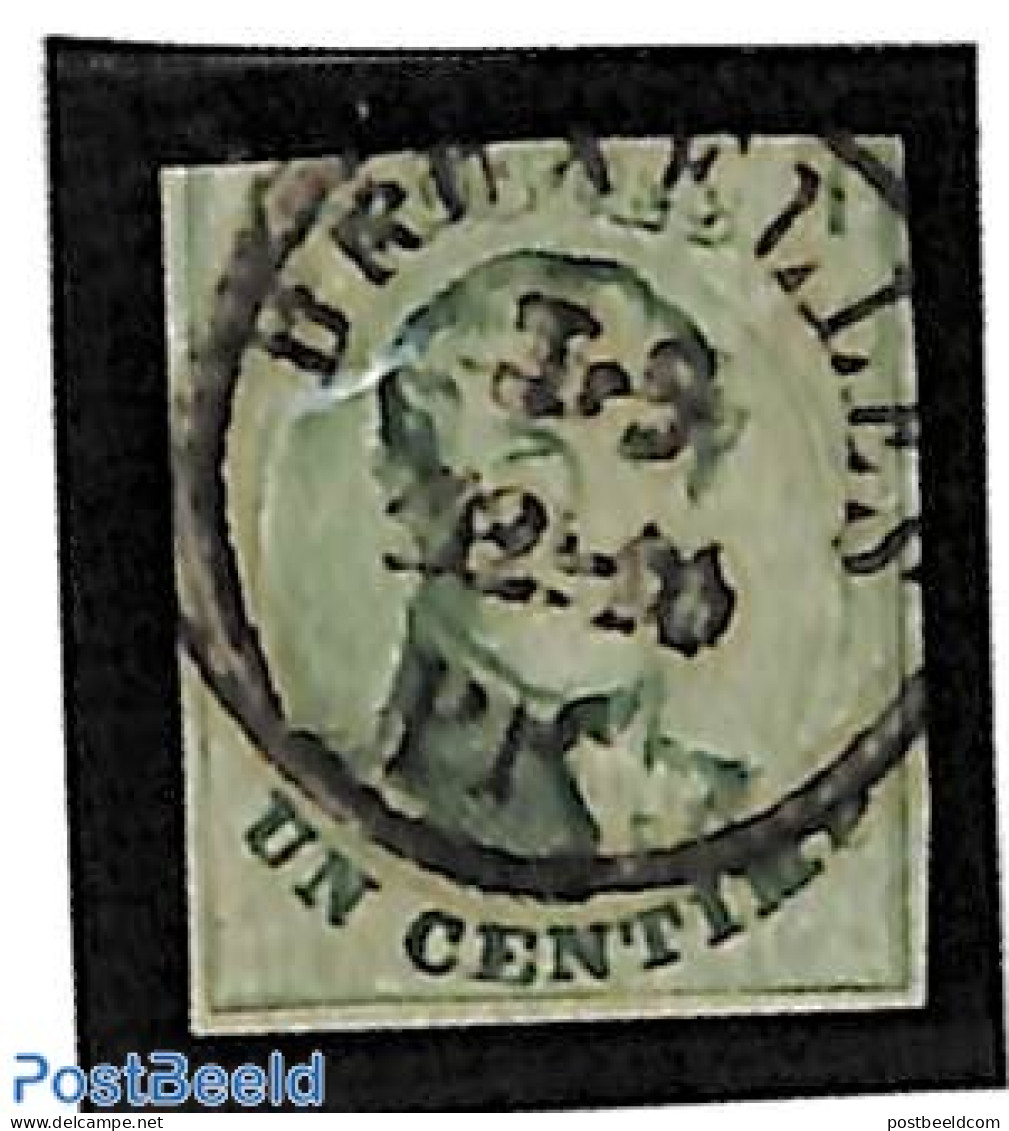 Belgium 1858 1c, Used, Used Stamps - Gebruikt