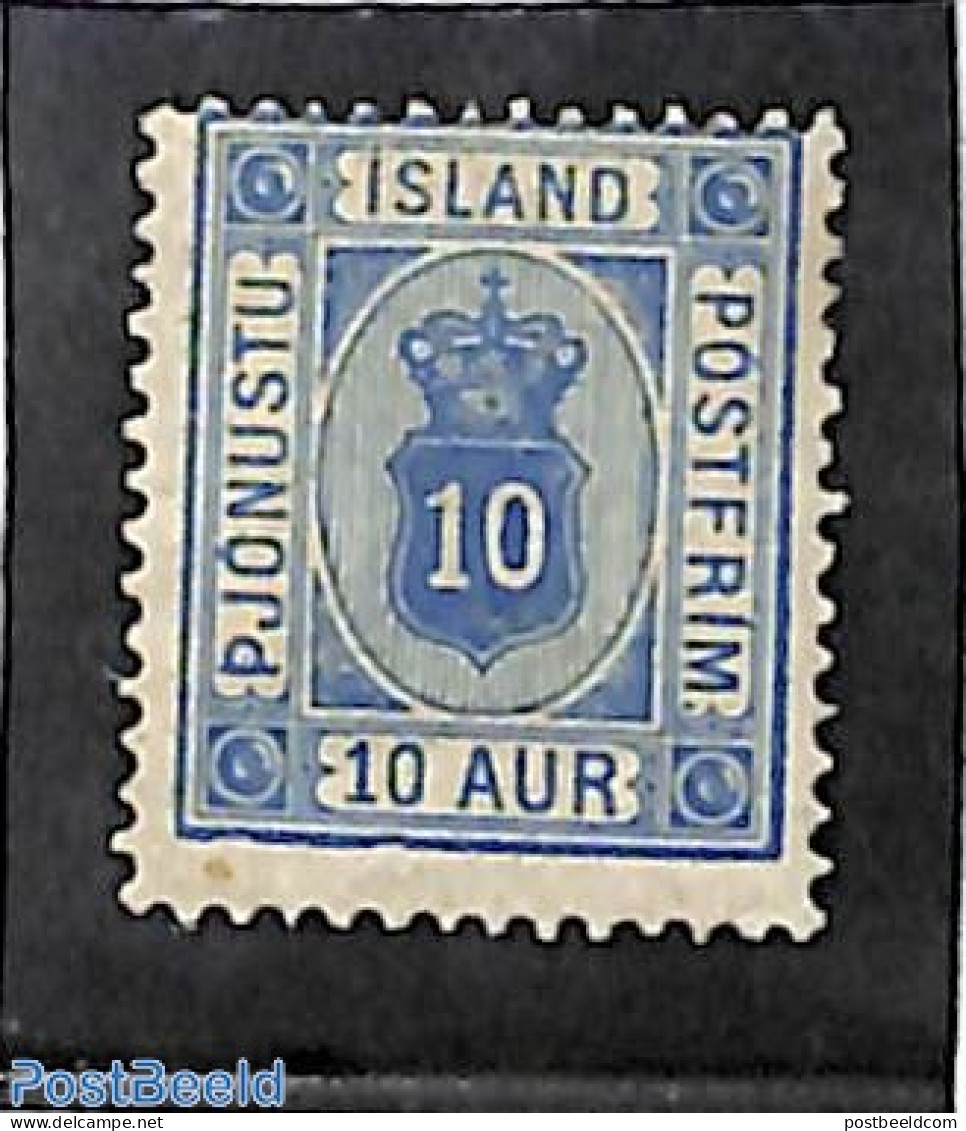 Iceland 1876 10A Blue, Perf. 14:13.5, Stamp Out Of Set, Unused (hinged) - Unused Stamps