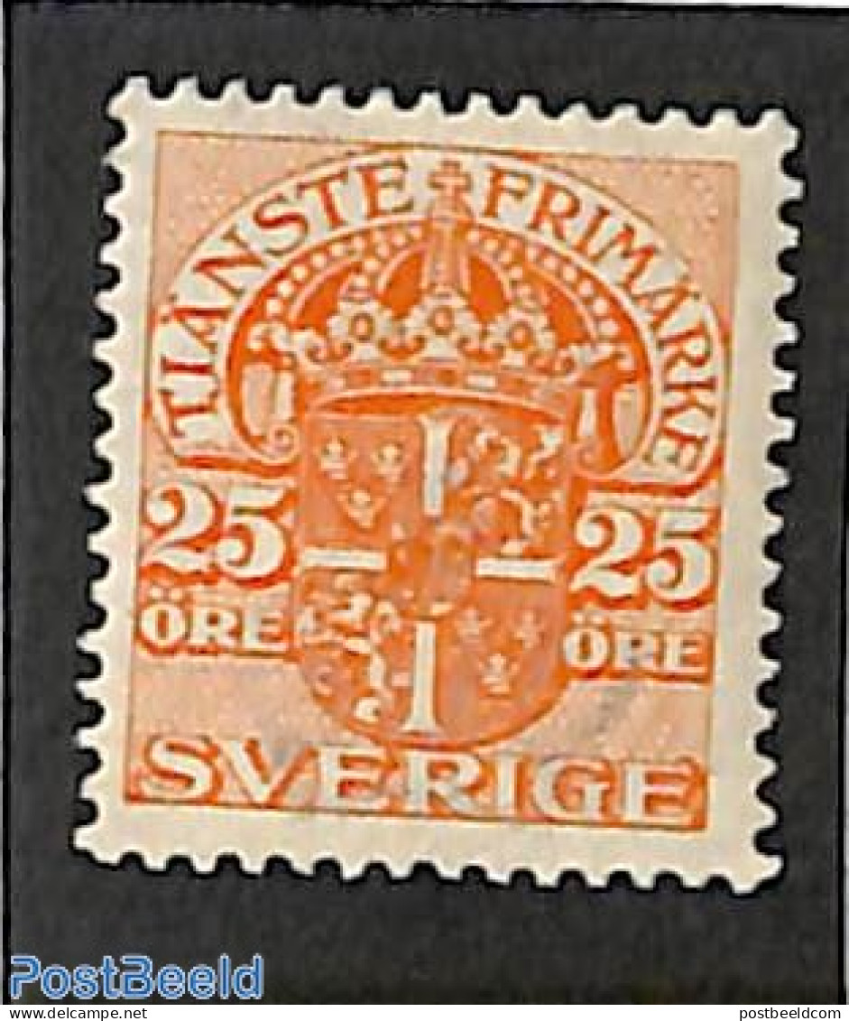Sweden 1910 On Service 25o, Stamp Out Of Set, Unused (hinged) - Sonstige & Ohne Zuordnung