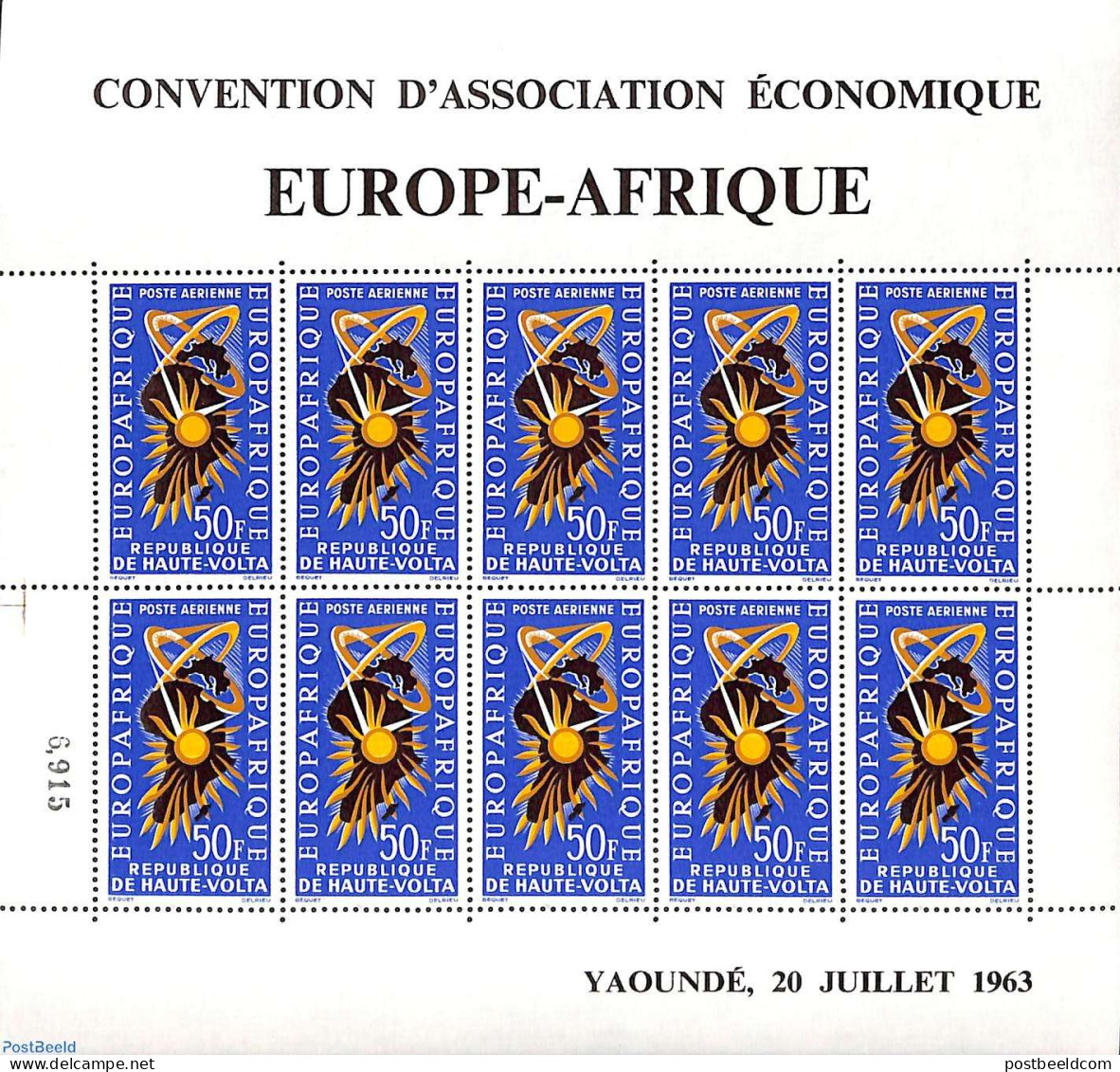 Upper Volta 1964 Europafrique M/s, Mint NH, History - Various - Afriqueeurope - Maps - Other & Unclassified