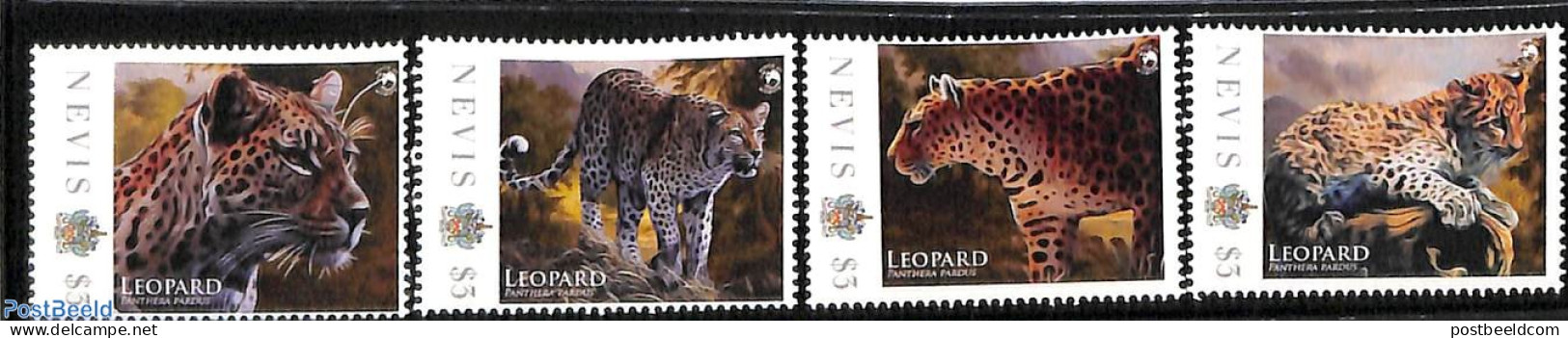 Nevis 2012 Personal Stamp Set 4v, Mint NH, Nature - Cat Family - St.Kitts And Nevis ( 1983-...)