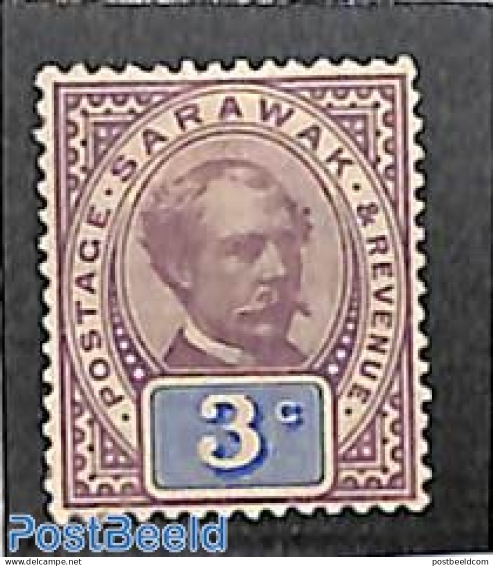 Malaysia 1888 Sarawak, 3c, Stamp Out Of Set, Unused (hinged) - Sonstige & Ohne Zuordnung