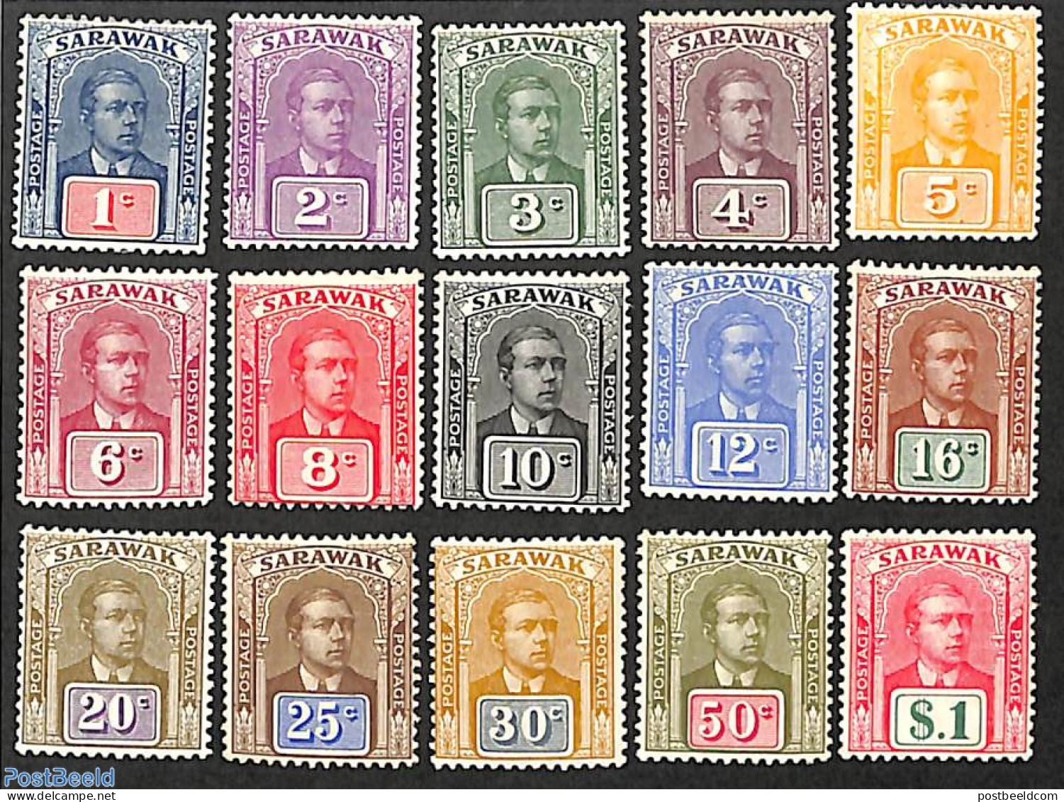 Malaysia 1928 Sarawak, Definitives, WM Rosette 15v, Unused (hinged) - Autres & Non Classés