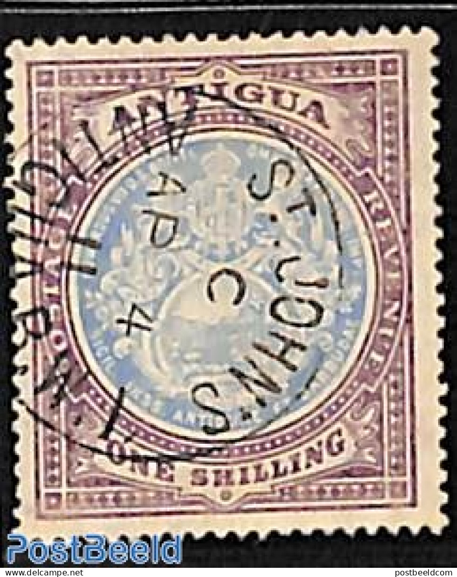 Antigua & Barbuda 1908 1sh, WM Multiple Crown-CA, Used, Unused (hinged) - Antigua And Barbuda (1981-...)
