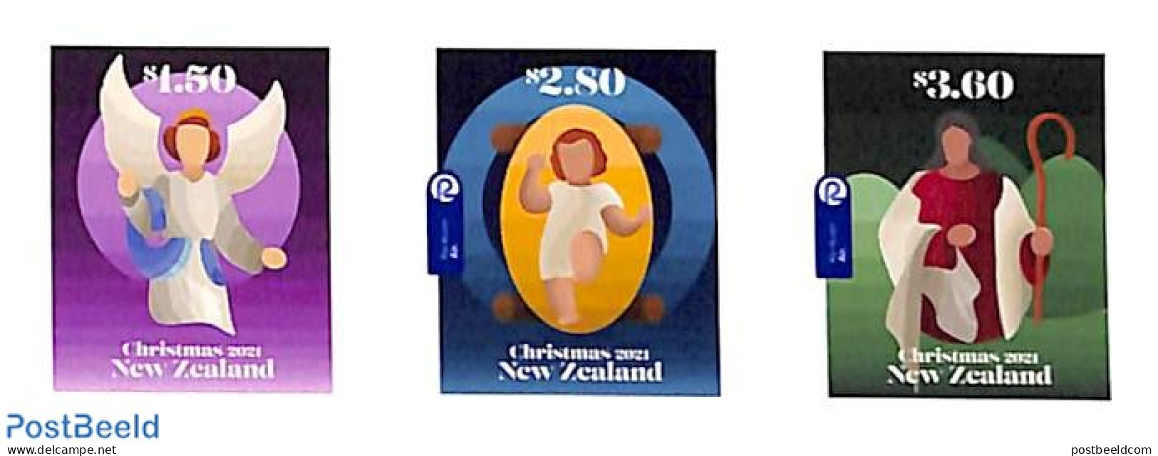 New Zealand 2021 Christmas 3v S-a, Mint NH, Religion - Christmas - Nuevos