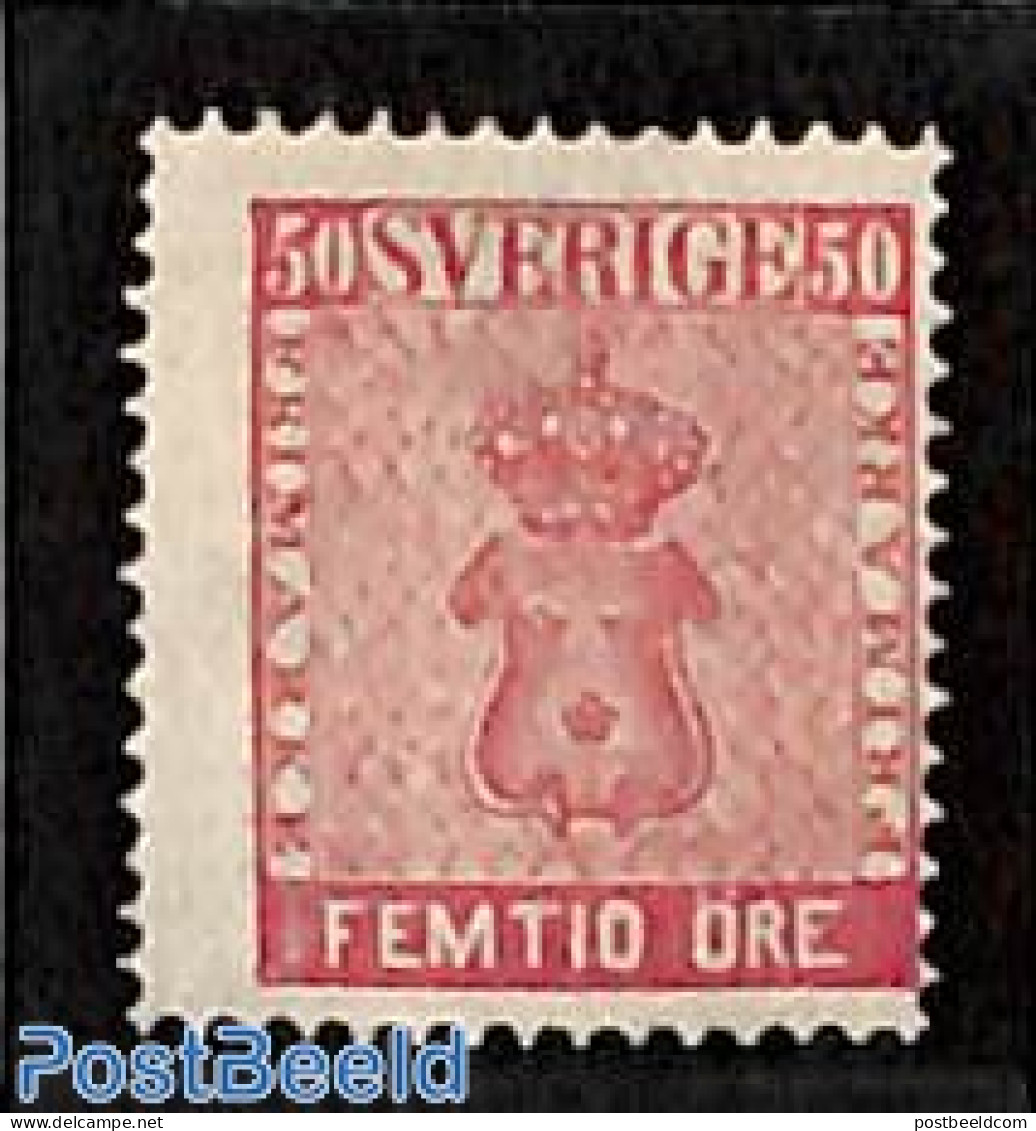 Sweden 1858 50 Ore, Coat Of Arms, Unused (hinged) - Nuevos