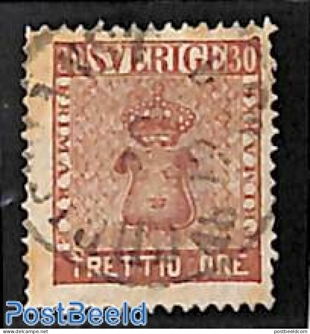 Sweden 1858 30o, Used, Used Stamps - Gebruikt