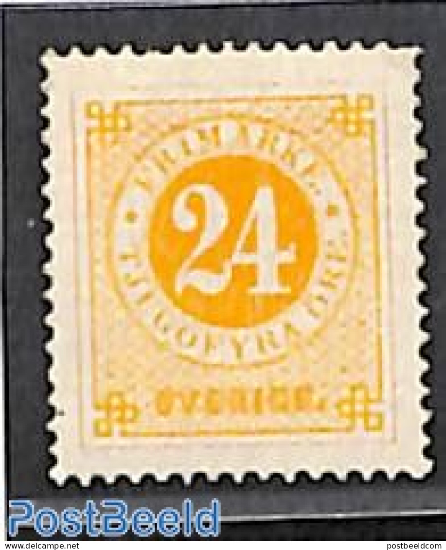 Sweden 1872 24o, Perf. 14, Unused, Unused (hinged) - Ungebraucht