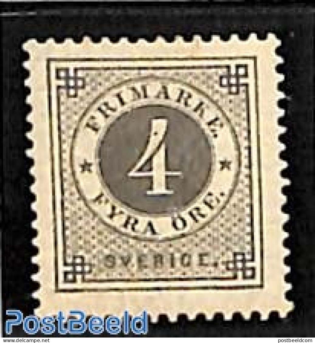 Sweden 1877 4o, Perf. 13, Unused, Unused (hinged) - Unused Stamps
