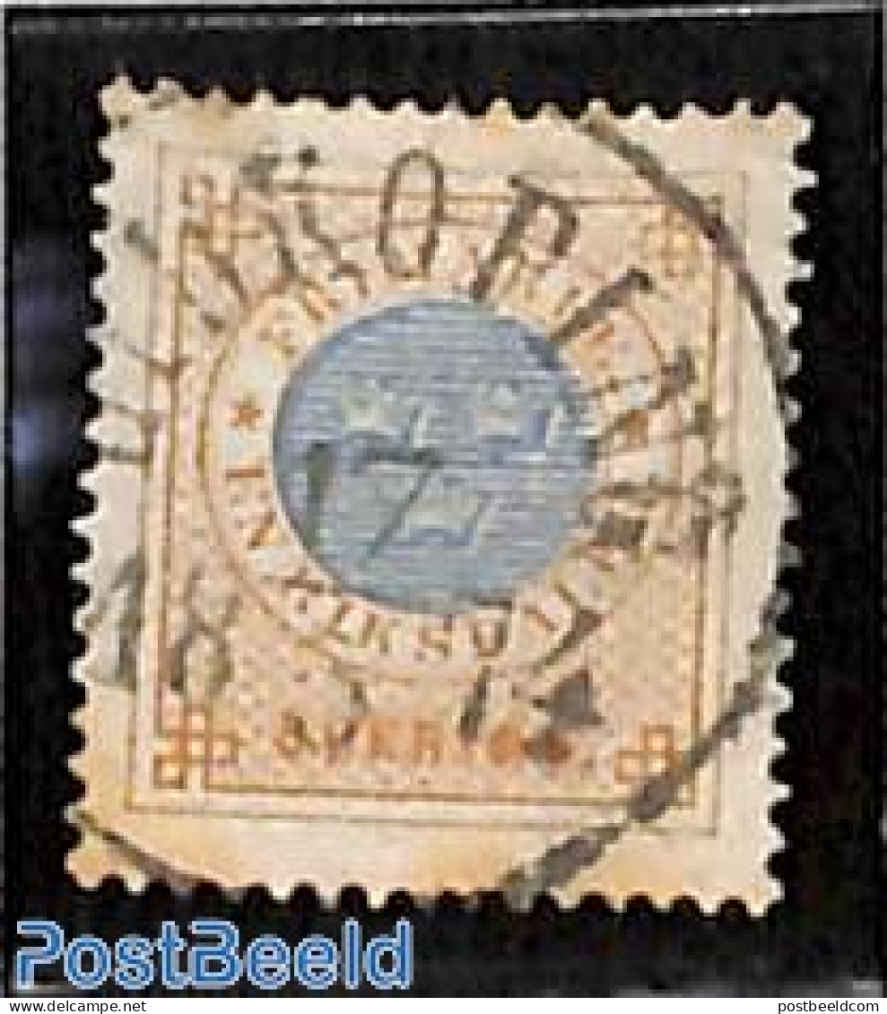 Sweden 1872 1rd, Perf. 14, Used, Used Stamps - Gebruikt